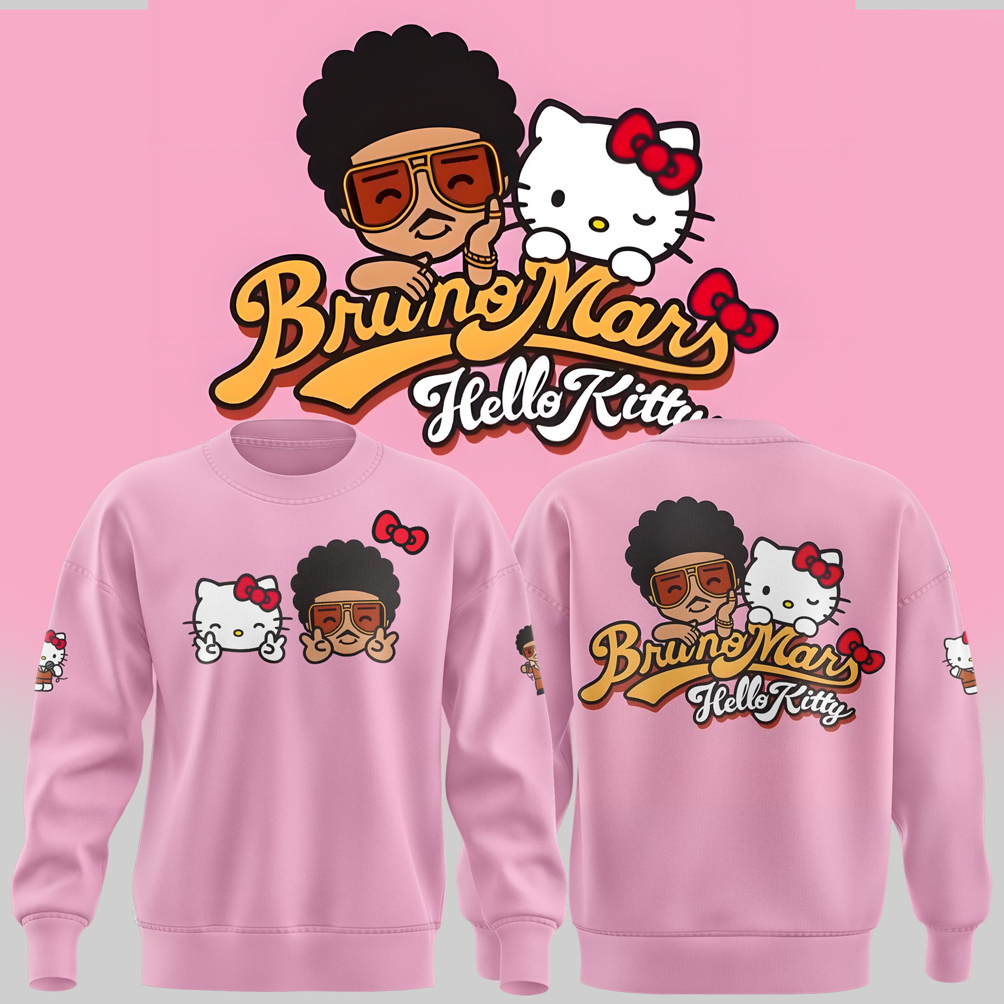 Hello-Kitty-X-Bruno-Mars-Sweatshirt-BCT1054 Hello Kitty X Bruno Mars Sweatshirt BCT1054