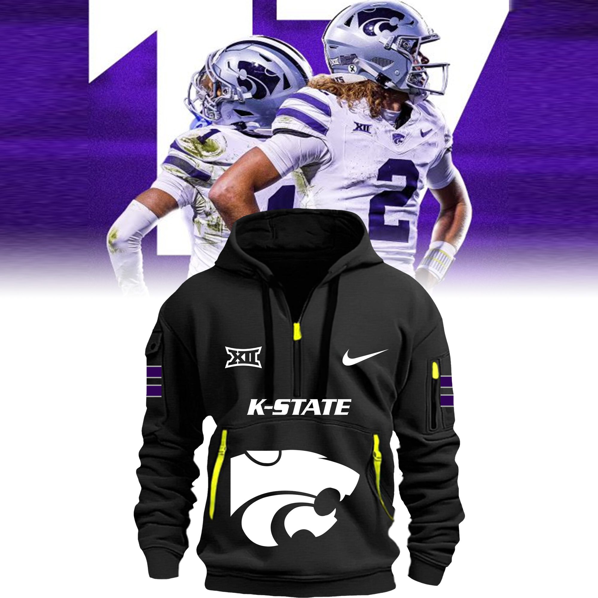 Kansas-State-Football-2024-Black-Hoodie-BHD6017 Kansas State Football 2024 Black Hoodie BHD6017