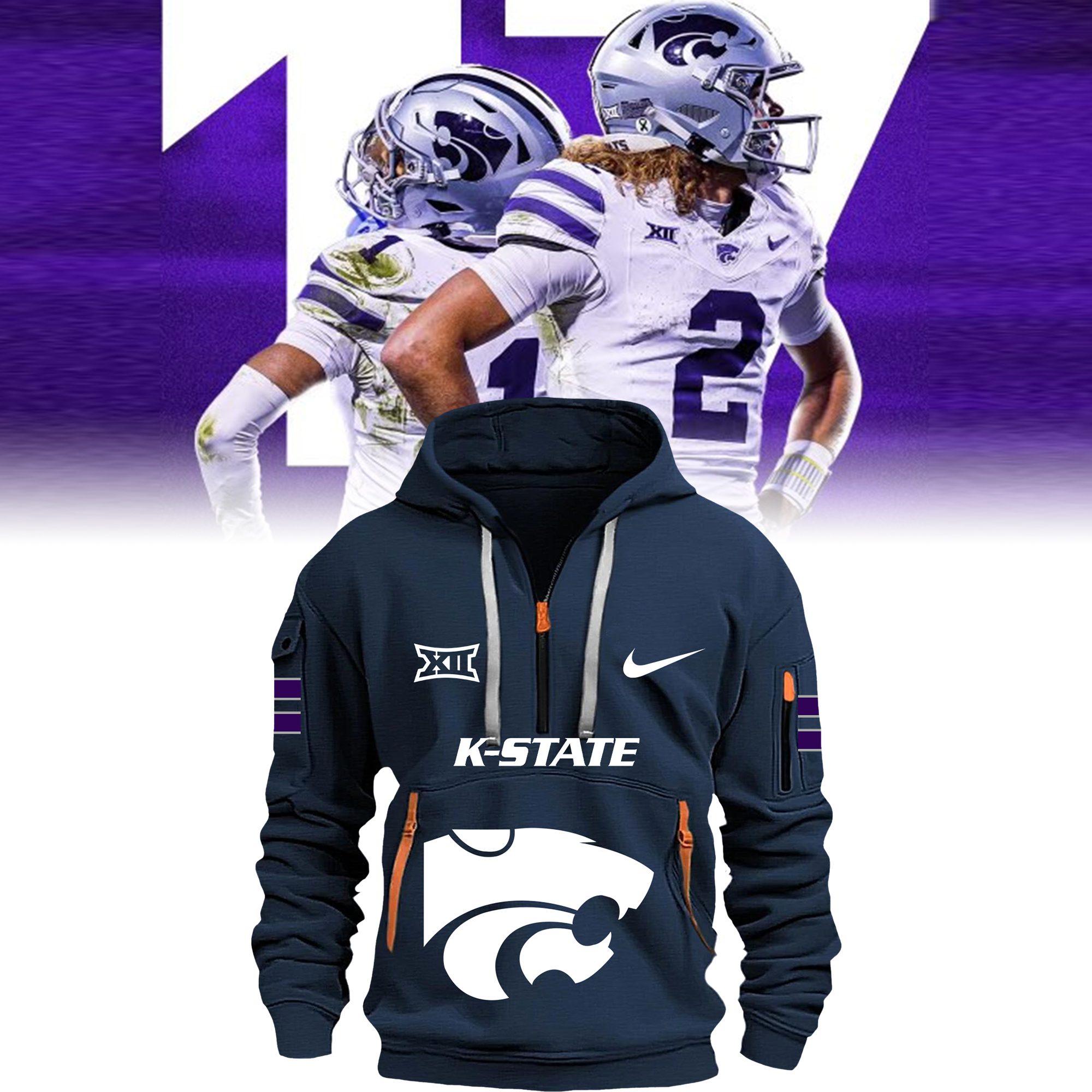 Kansas-State-Football-2024-Navy-Hoodie-BHD6016 Kansas State Football 2024 Navy Hoodie BHD6016