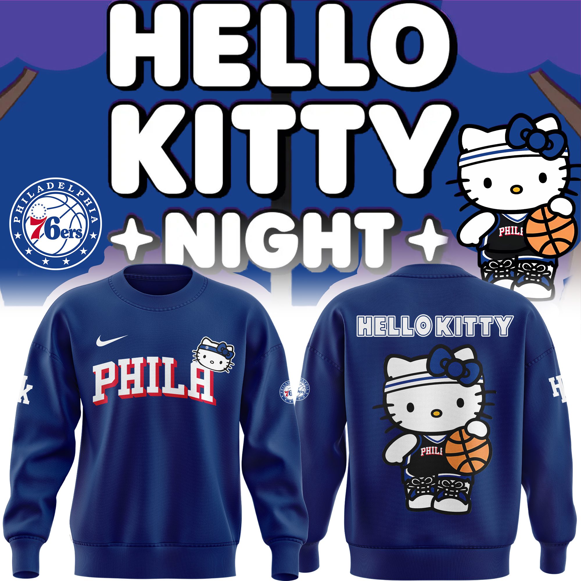 Limited-Edition-Philadelphia-76ers-x-Hello-Kitty-Sweatshirt Limited Edition Philadelphia 76ers x Hello Kitty Sweatshirt