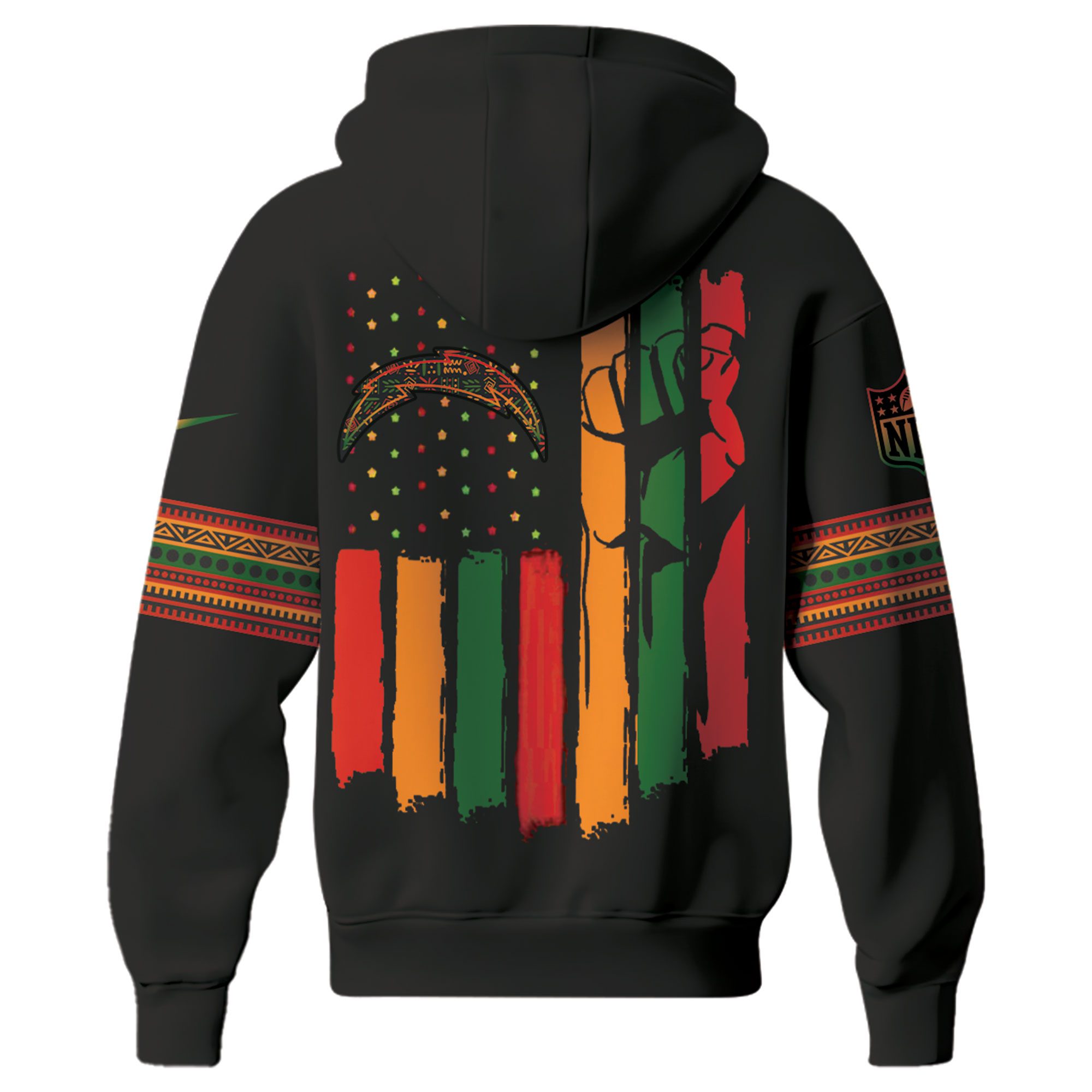 Los-Angeles-Chargers-NFL-Black-History-Month-Unisex-Hoodie-Set-GHS2018-2