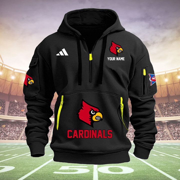 Louisville-Cardinals-Quarter-Zip-Hoodie-NCAA2116 Louisville Cardinals Quarter Zip Hoodie NCAA2116