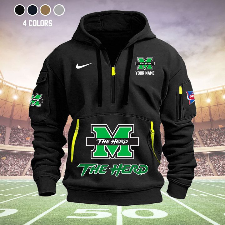 Marshall-Thundering-Herd-Quarter-Zip-Hoodie-NCAA2059 Marshall Thundering Herd Quarter Zip Hoodie NCAA2059