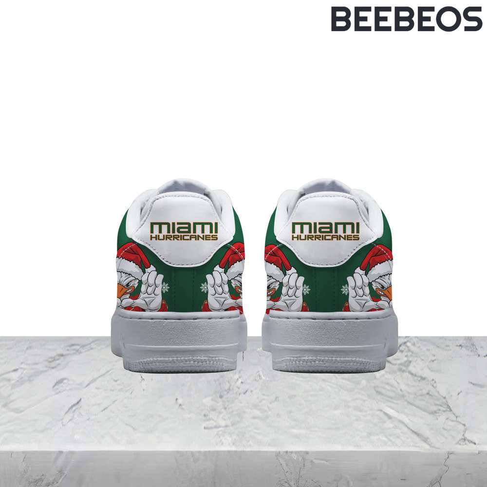 Miami Hurricanes Merry Christmas Green Air Force 1 Shoes