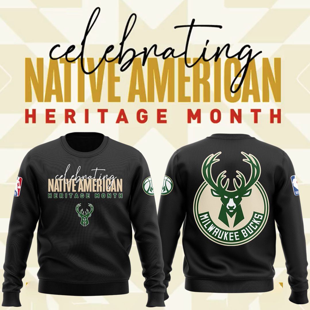 Milwaukee-Bucks-Celebrating-Native-America-Heritage-Month-Sweatshirt-BCT1020 Milwaukee Bucks Celebrating Native America Heritage Month Sweatshirt BCT1020