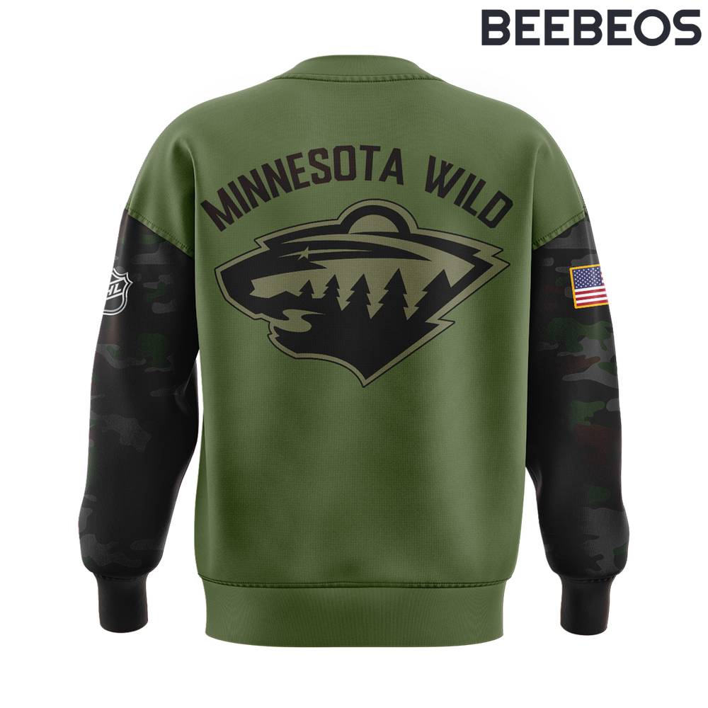 Minnesota Wild NHL Military Apreciation Camo Sweatshirt