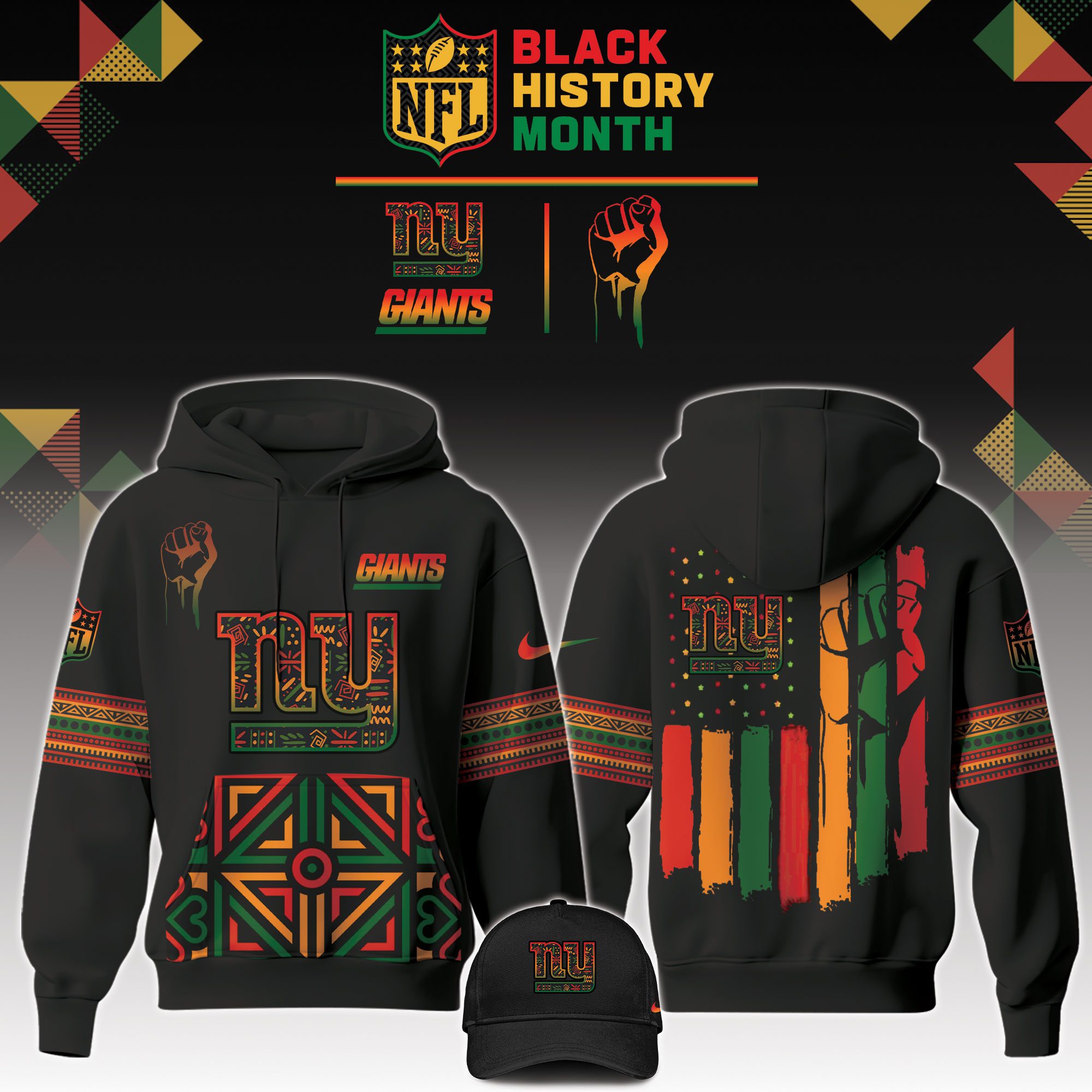 New-York-Giants-NFL-Black-History-Month-Unisex-Hoodie-Set-GHS2023 New York Giants NFL Black History Month Unisex Hoodie Set GHS2023