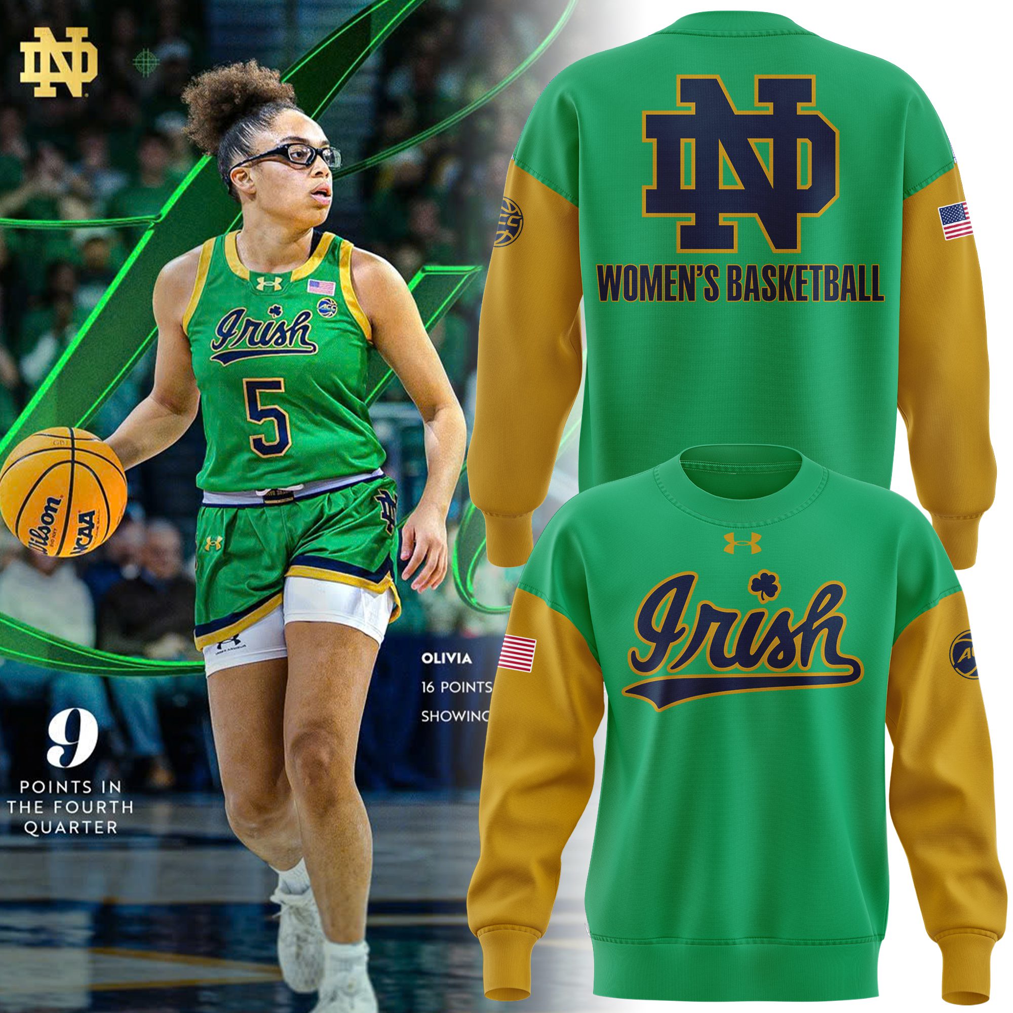 Notre-Dame-Women-Basketball-2024-Fan-Sweatshirt-BCT1016 Notre Dame Women Basketball 2024 Fan Sweatshirt BCT1016