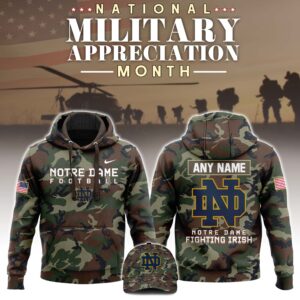 Notre Dame x NCAA National Military Appreciation Month Unisex Hoodie Cap Joggers Set 2024/25 HCJ1219