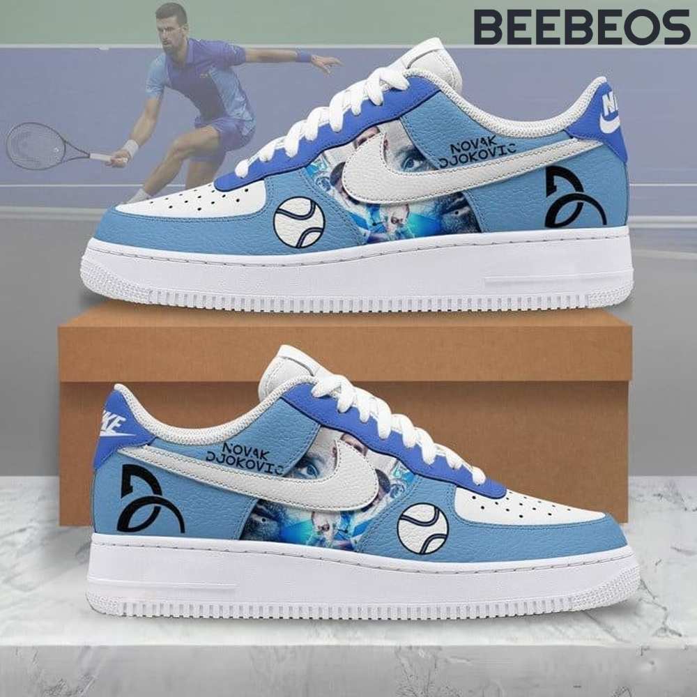Novak Djokovic Blue Signature Air Force 1 Shoes Novak Djokovic Blue Signature Air Force 1 Shoes