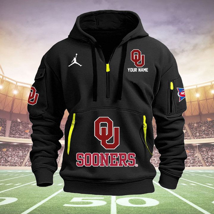 Oklahoma-Sooners-Quarter-Zip-Hoodie-NCAA2101 Oklahoma Sooners Quarter Zip Hoodie NCAA2101