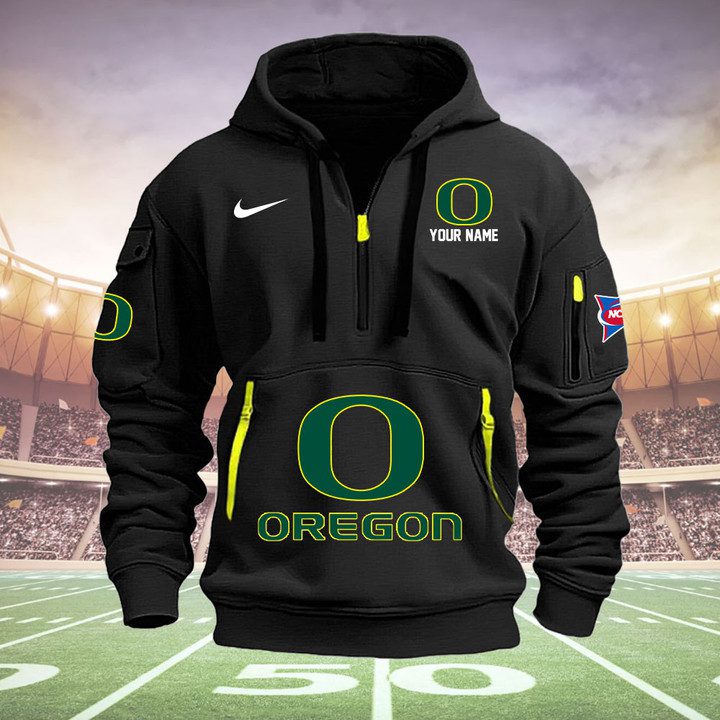 Oregon-Ducks-Quarter-Zip-Hoodie-NCAA2047 Oregon Ducks Quarter Zip Hoodie NCAA2047