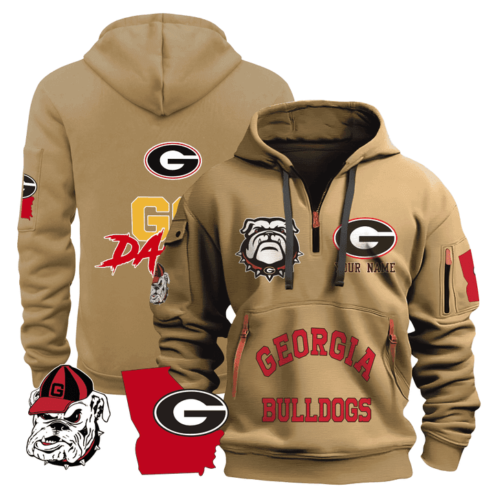 Personalized-Georgia-Bulldogs-Quarter-Zip-Hoodie-1