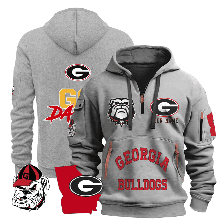 Personalized-Georgia-Bulldogs-Quarter-Zip-Hoodie-2