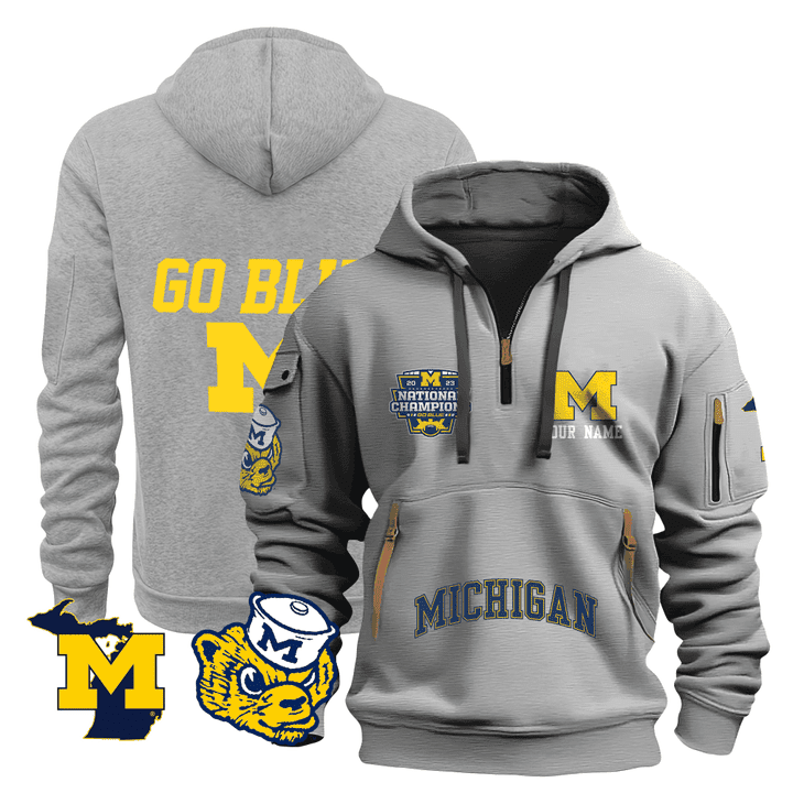 Personalized-Michigan-Wolverines-Quarter-Zip-Hoodie-2