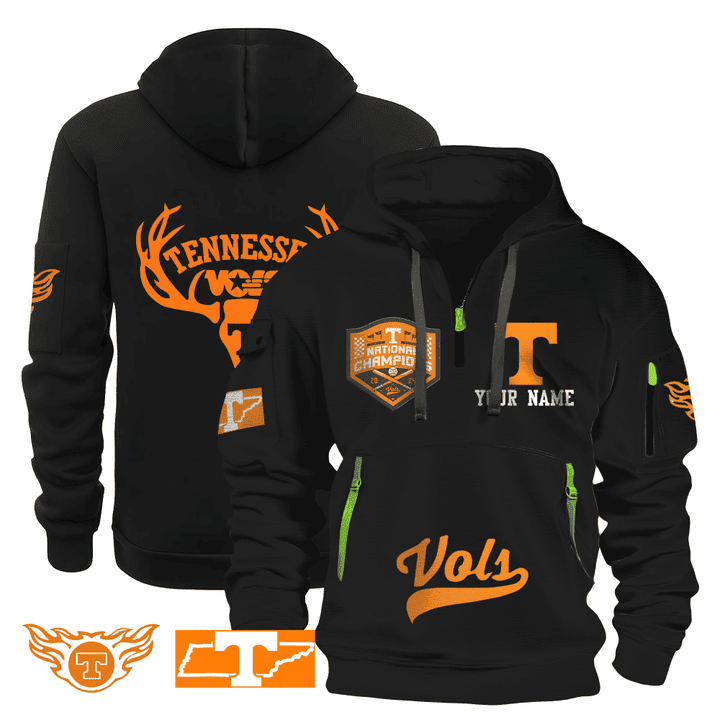 Personalized-Tennessee-Volunteers-Quarter-Zip-Hoodie Personalized Tennessee Volunteers Quarter Zip Hoodie