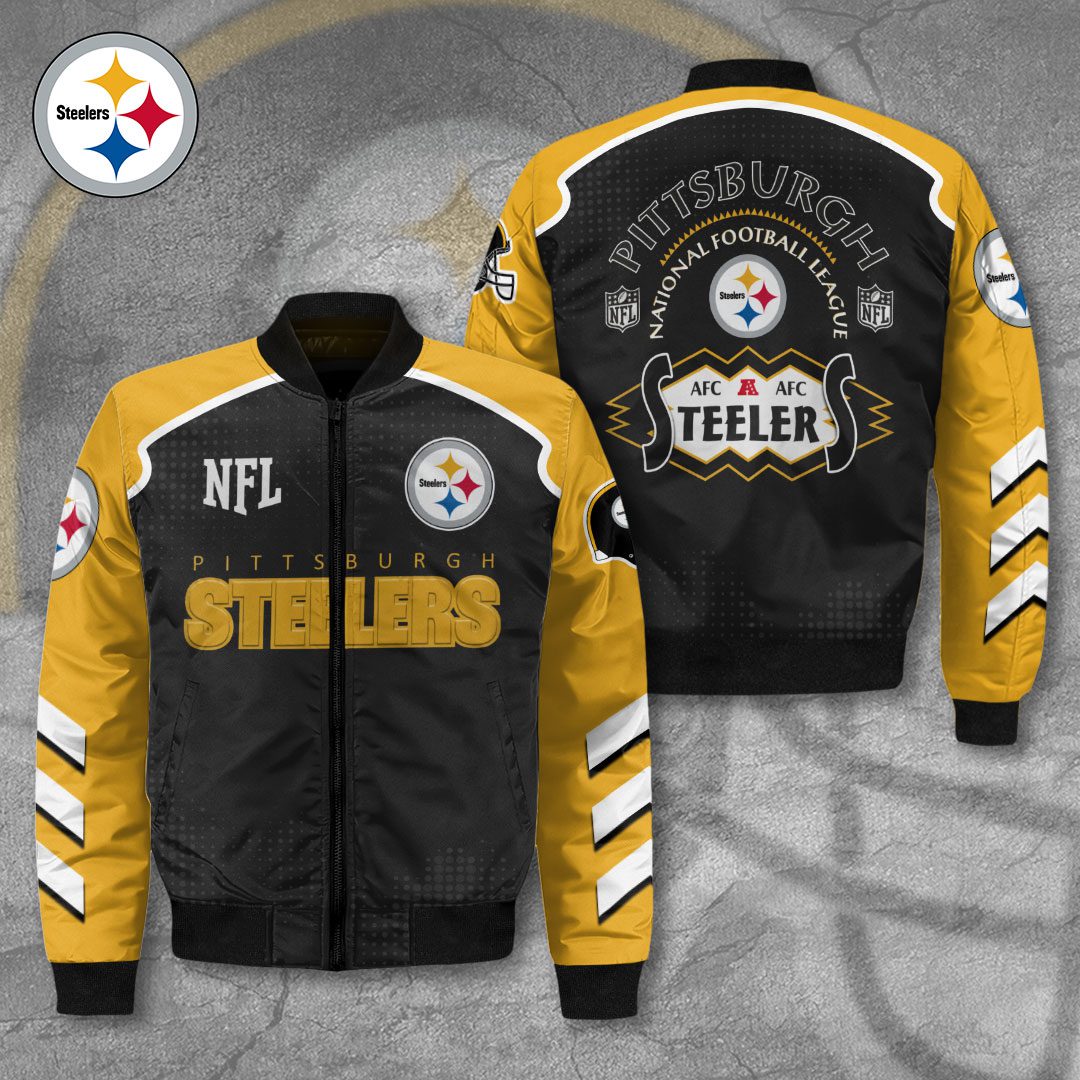 Pittsburgh-Steelers-3D-Bomber-Jacket-CGN5021 Pittsburgh Steelers 3D Bomber Jacket CGN5021