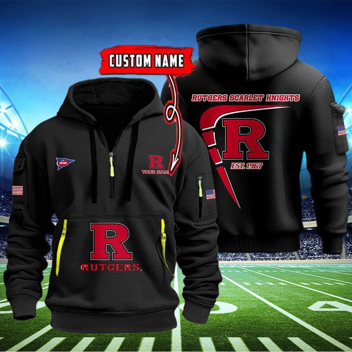 Rutgers-Scarlet-Knights-Quarter-Zip-Hoodie-NCAA2122 Rutgers Scarlet Knights Quarter Zip Hoodie NCAA2122