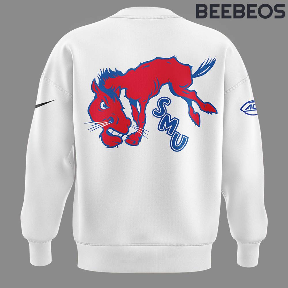 SMU Mustangs Football White Sweatshirt