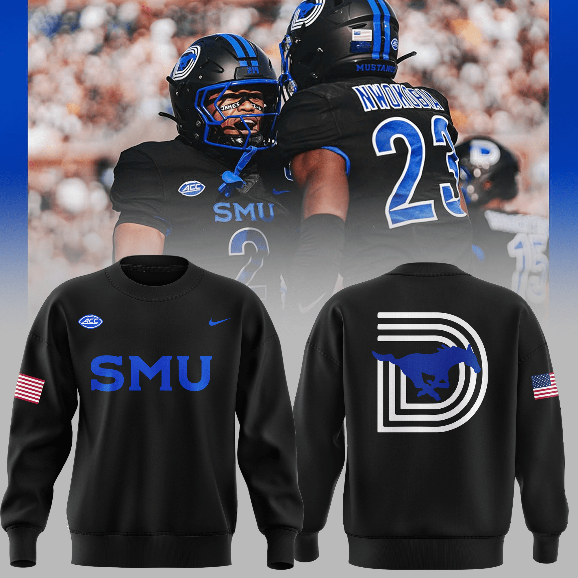 Smu-Football-Sweatshirt-For-Fans-2024-BCT1068 Smu Football Sweatshirt For Fans 2024 BCT1068