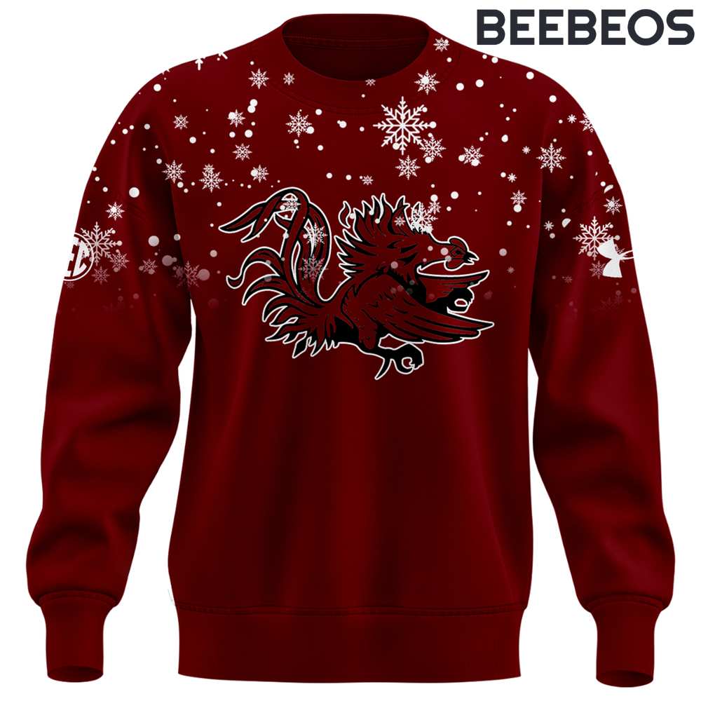 South Carolina Gamecocks Snowflake Christmas Special Edition Red Sweatshirt