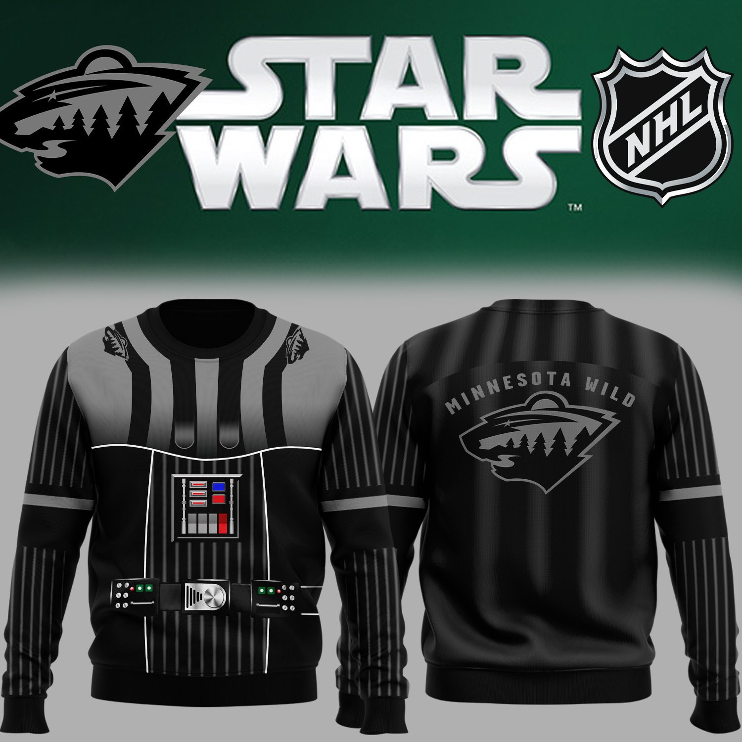 Star-Wars-Night-Nhl-Minnesota-Wild-Sweatshirt-BCT1031 Star Wars Night Nhl Minnesota Wild Sweatshirt BCT1031