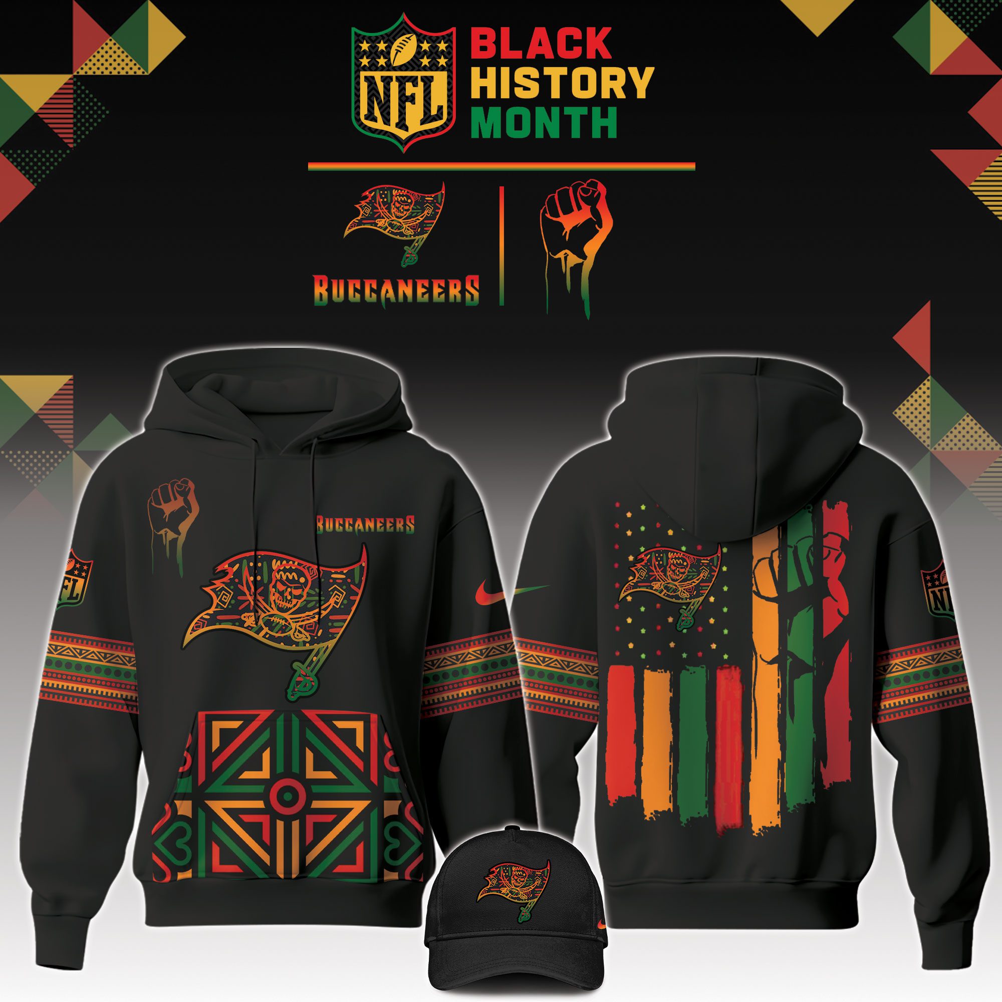 Tampa-Bay-Buccaneers-NFL-Black-History-Month-Unisex-Hoodie-Set-GHS2028 Tampa Bay Buccaneers NFL Black History Month Unisex Hoodie Set GHS2028