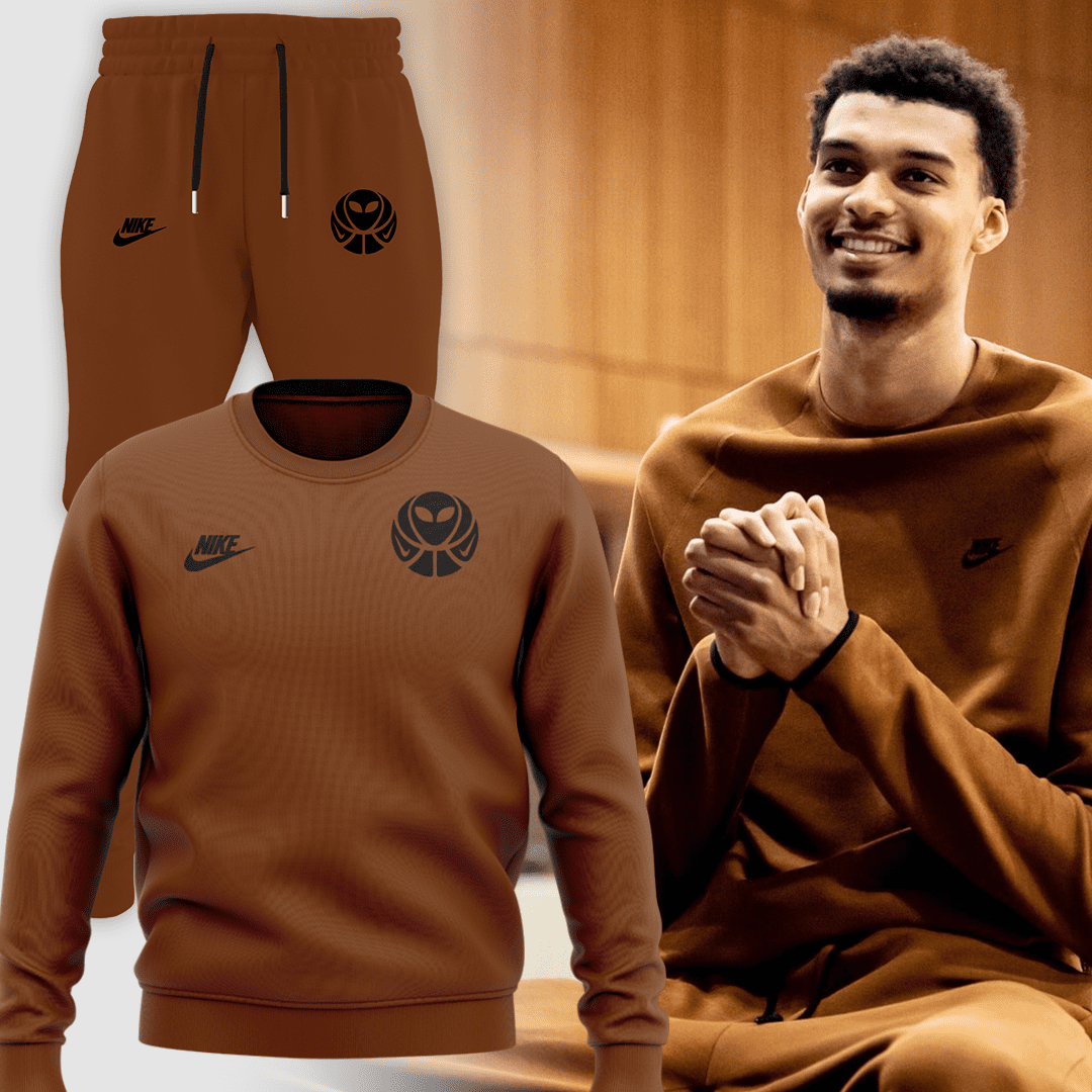 Victor-WembanyamaS-Nike-Alien-Logo-Sweatshirt-BCT1025 Victor Wembanyama'S Nike Alien Logo Sweatshirt BCT1025