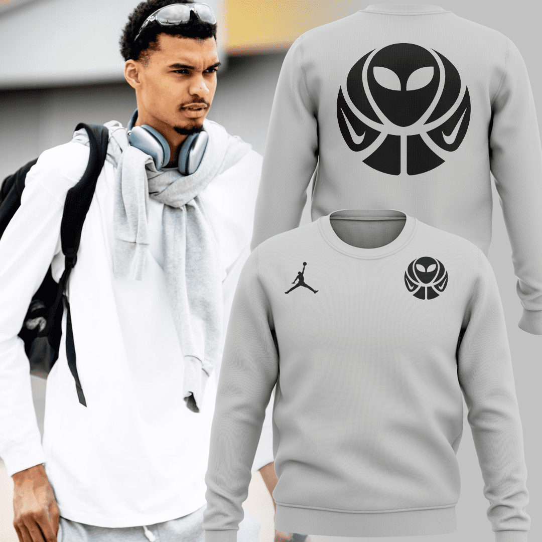 Victor-WembanyamaS-Nike-Alien-Logo-Sweatshirt-San-Aantonio-Spurs-BCT1026 Victor Wembanyama'S Nike Alien Logo Sweatshirt - San Aantonio Spurs BCT1026