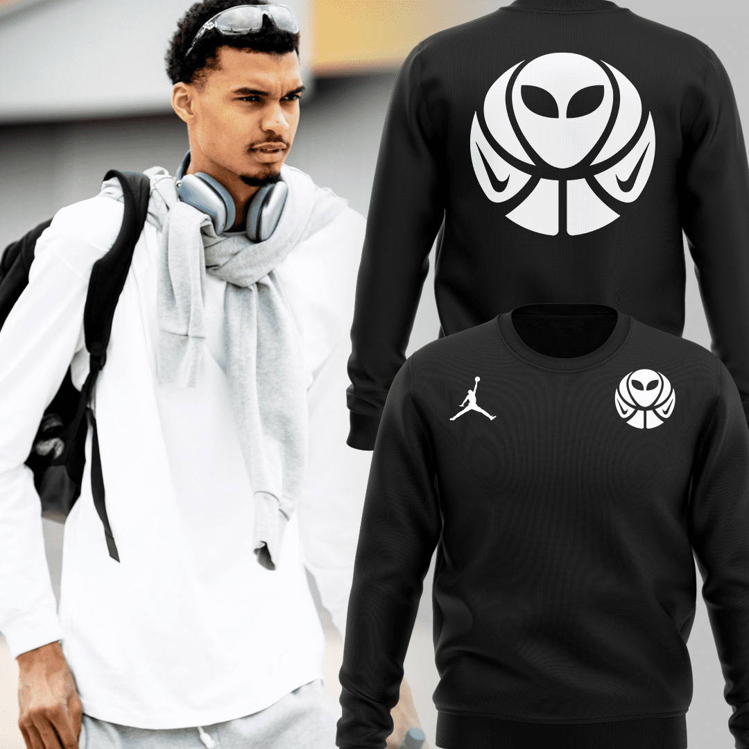 Victor-WembanyamaS-Nike-Alien-Logo-Sweatshirt-San-Aantonio-Spurs-BCT1027 Victor Wembanyama'S Nike Alien Logo Sweatshirt - San Aantonio Spurs BCT1027