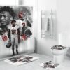 Atlanta Falcons Ridley 18 Shower Curtain Non-Slip Toilet Lid Cover Bath Mat Bathroom Set BRS2161