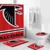 Atlanta Falcons Vintage Logo Shower Curtain Non-Slip Toilet Lid Cover Bath Mat Bathroom Set BRS2150
