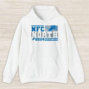 Detroit Lions 2024 NFC North Division Champions Locker Room Trophy Unisex Hoodie TAH25103