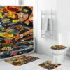 Joe Gibbs Racing Martin Truex Jr7 Waterproof Shower Curtain Non-Slip Toilet Lid Cover Bath Mat Bathroom Set BRS2771