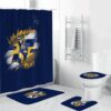 Los Angeles Rams Aaron Donald5 Waterproof Shower Curtain Non-Slip Toilet Lid Cover Bath Mat Bathroom Set BRS2574