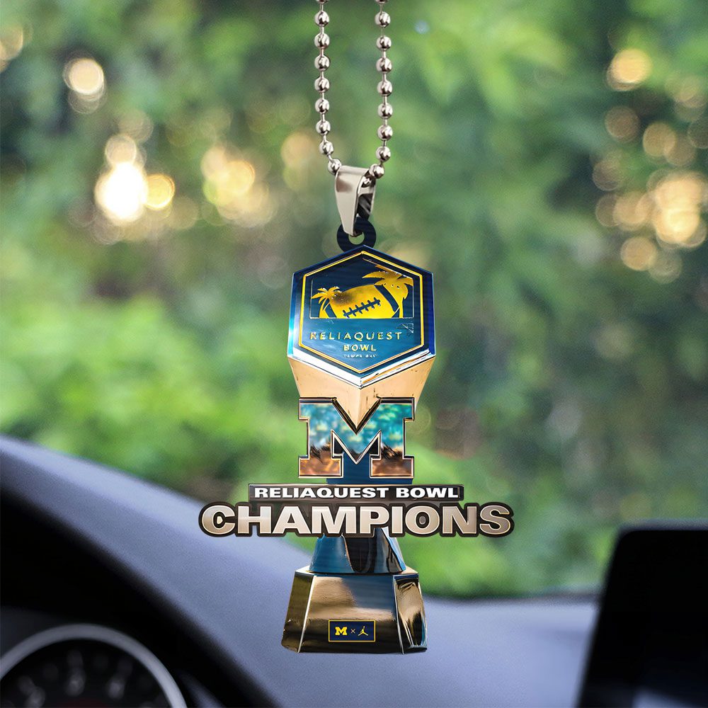 Michigan-Wolverines-Football-Custom-Shape-2-sided-Acrylic-Car-Ornament-GCL1038 Michigan Wolverines Football Custom Shape 2-sided Acrylic Car Ornament GCL1038