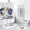 New York Yankees Bronx Bombers Snoopy 3D Bathroom Sets With Waterproof Shower Curtains And Bath Mat Sets BRS2707