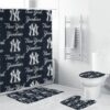 New York Yankees Logo Pattern14 3D Bathroom Sets With Waterproof Shower Curtains And Bath Mat Sets BRS2702