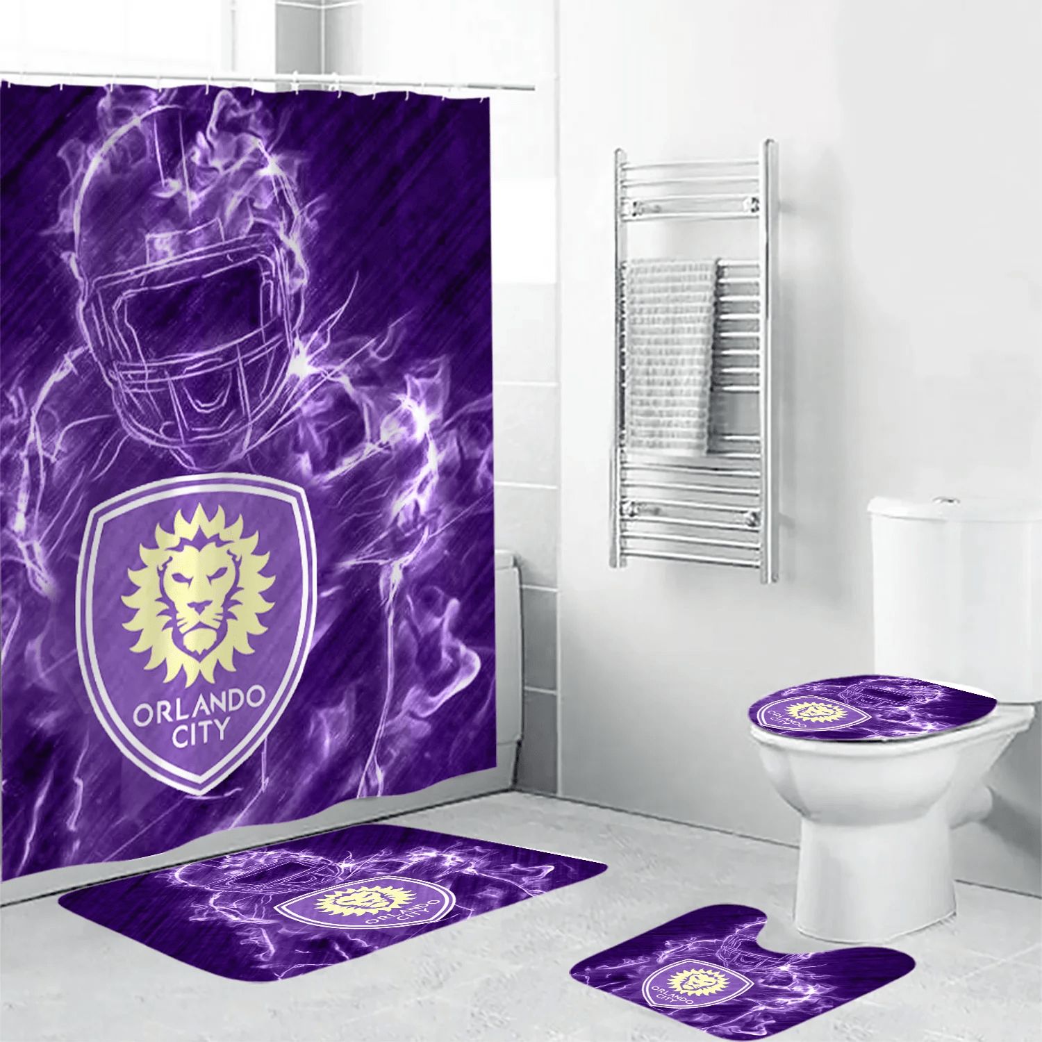Orlando-City-Legend-Shower-Curtain-Non-Slip-Toilet-Lid-Cover-Bath-Mat-Bathroom-Set-BRS2002 Orlando City Legend Shower Curtain Non-Slip Toilet Lid Cover Bath Mat Bathroom Set BRS2002