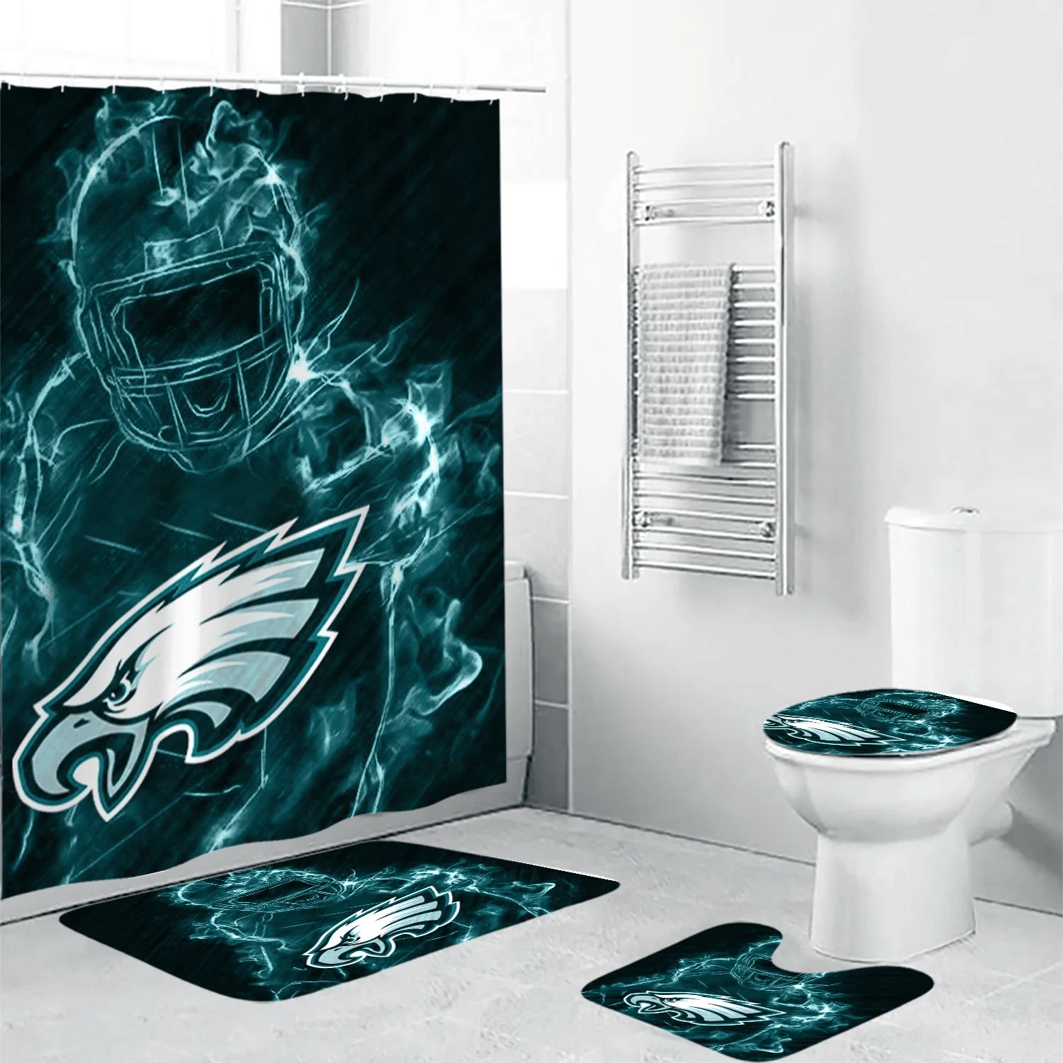 Philadelphia-Eagles-Legend-Waterproof-Shower-Curtain-Non-Slip-Toilet-Lid-Cover-Bath-Mat-Bathroom-Set-BRS2031 Philadelphia Eagles Legend Waterproof Shower Curtain Non-Slip Toilet Lid Cover Bath Mat Bathroom Set BRS2031