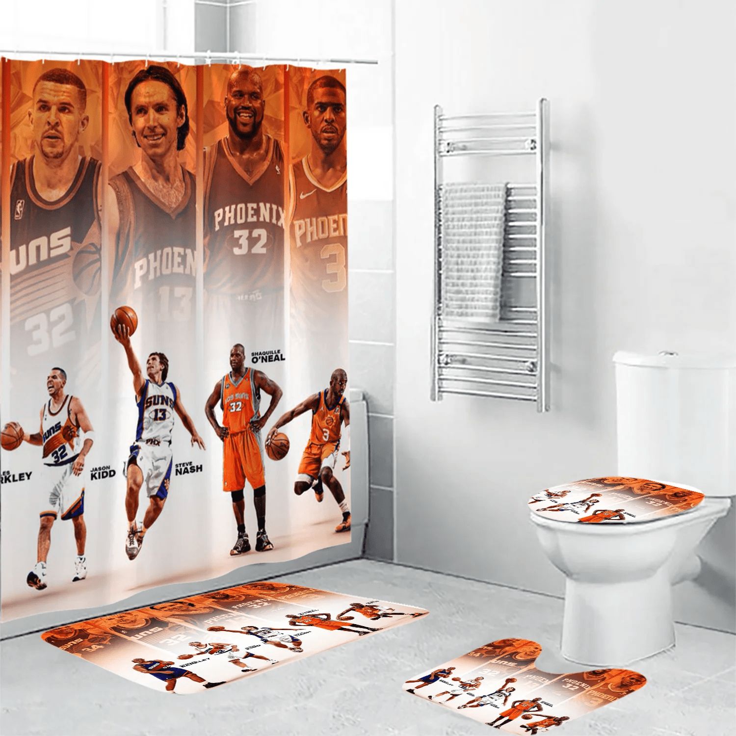Phoenix-Suns-Team-Waterproof-Shower-Curtain-Non-Slip-Toilet-Lid-Cover-Bath-Mat-Bathroom-Set-BRS4726 Phoenix Suns Team Waterproof Shower Curtain Non-Slip Toilet Lid Cover Bath Mat Bathroom Set BRS4726