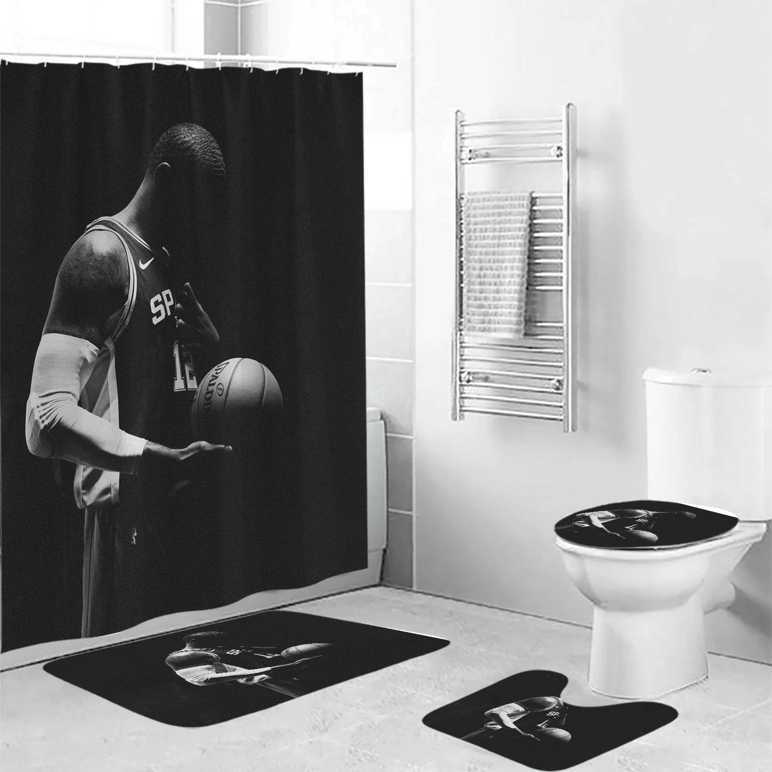 San-Antonio-Spurs-LaMarcus-Aldridge1-Waterproof-Shower-Curtain-Non-Slip-Toilet-Lid-Cover-Bath-Mat-Bathroom-Set-BRS2607 San Antonio Spurs LaMarcus Aldridge1 Waterproof Shower Curtain Non-Slip Toilet Lid Cover Bath Mat Bathroom Set BRS2607