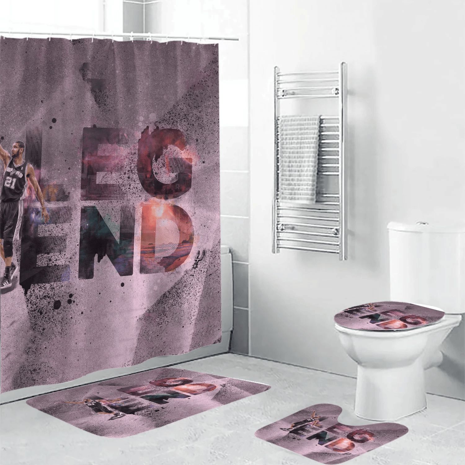 San-Antonio-Spurs-Tim-Duncan3-Waterproof-Shower-Curtain-Non-Slip-Toilet-Lid-Cover-Bath-Mat-Bathroom-Set-BRS2662 San Antonio Spurs Tim Duncan3 Waterproof Shower Curtain Non-Slip Toilet Lid Cover Bath Mat Bathroom Set BRS2662