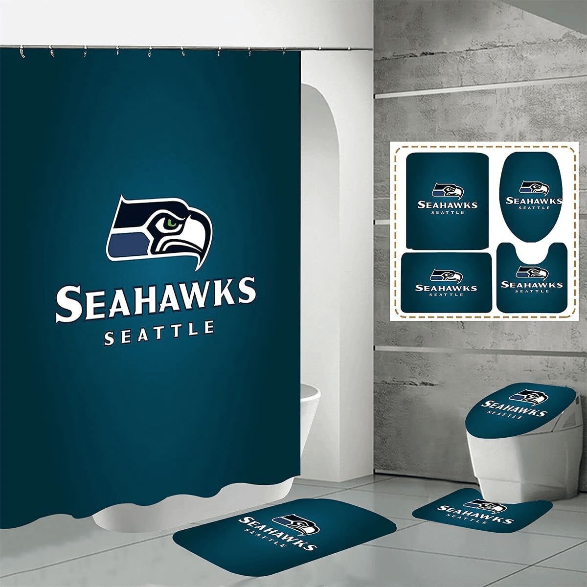 Seattle-Seahawks-Logo-Waterproof-Shower-Curtain-Non-Slip-Toilet-Lid-Cover-Bath-Mat-Bathroom-Set-seattleseahawks-BRS4180 Seattle Seahawks Logo Waterproof Shower Curtain Non-Slip Toilet Lid Cover Bath Mat Bathroom Set