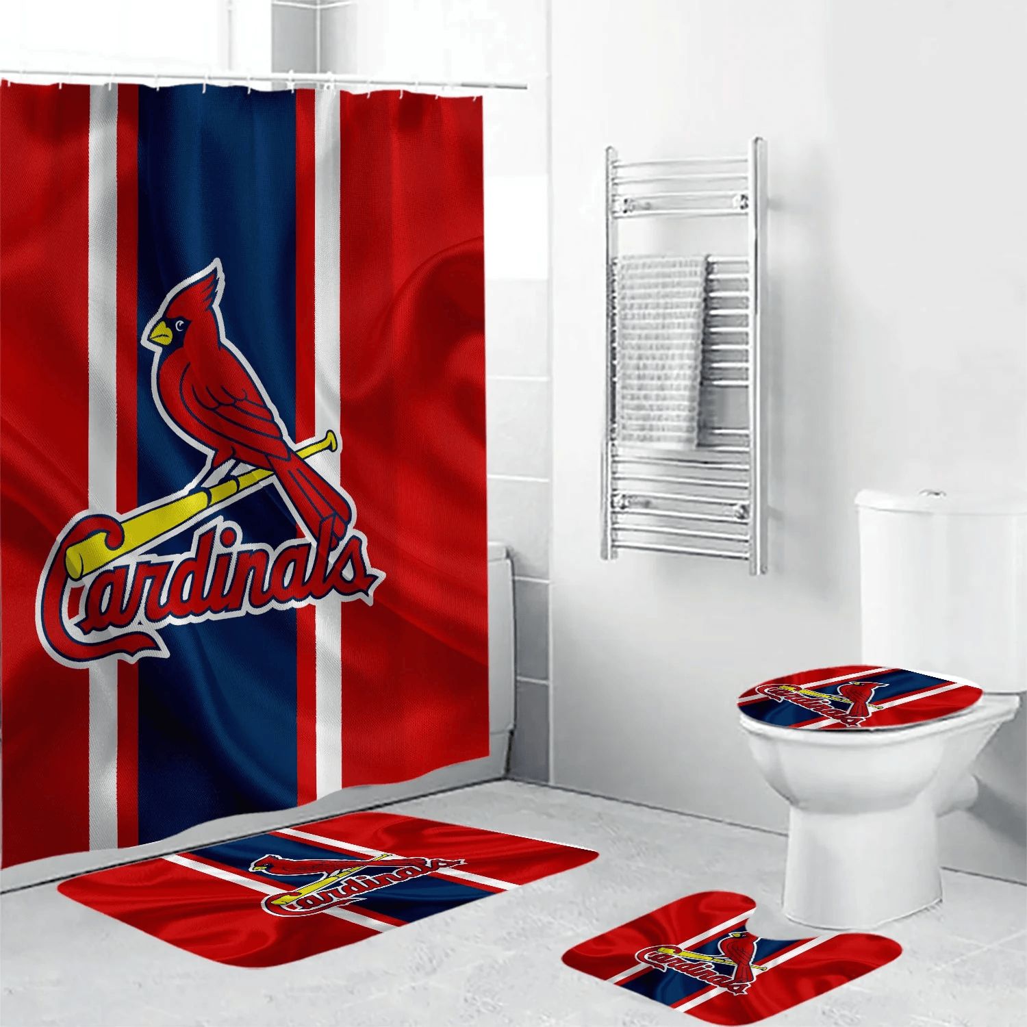 St.-Louis-Cardinals-Logo-Navy-Red-Silk-3D-Bathroom-Sets-With-Waterproof-Shower-Curtains-And-Bath-Mat-Sets-BRS2924 St. Louis Cardinals Logo Navy Red Silk 3D Bathroom Sets With Waterproof Shower Curtains And Bath Mat Sets BRS2924