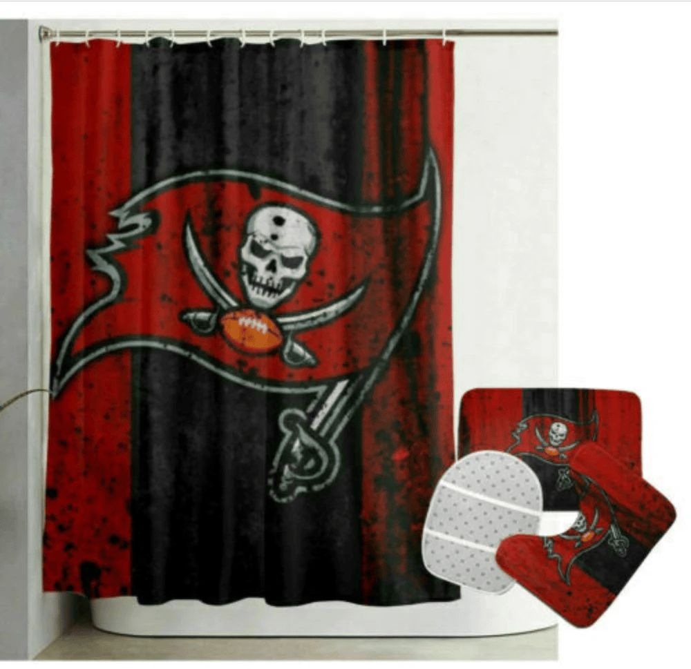 Tampa-Bay-Buccaneers-Team-Logo-Waterproof-Shower-Curtain-Non-Slip-Toilet-Lid-Cover-Bath-Mat-Bathroom-Set-BRS4172 Tampa Bay Buccaneers Team Logo Waterproof Shower Curtain Non-Slip Toilet Lid Cover Bath Mat Bathroom Set BRS4172