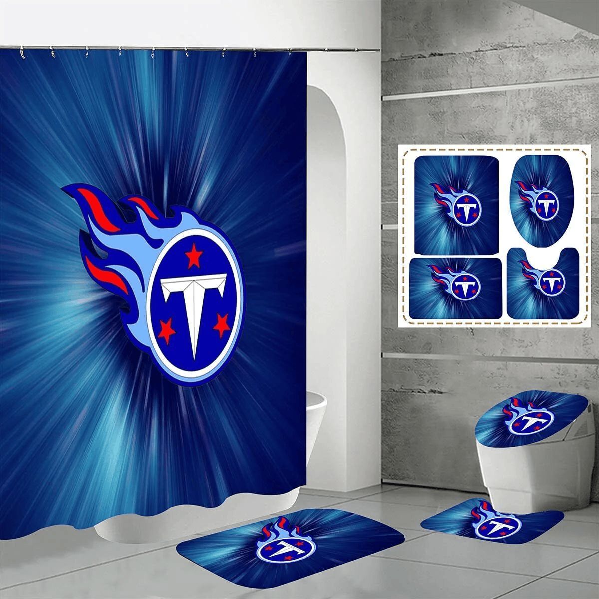 Tennessee-Titans-Logo-Art-Background-Waterproof-Shower-Curtain-Non-Slip-Toilet-Lid-Cover-Bath-Mat-Bathroom-Set-BRS4229 Tennessee Titans Logo Art Background Waterproof Shower Curtain Non-Slip Toilet Lid Cover Bath Mat Bathroom Set BRS4229