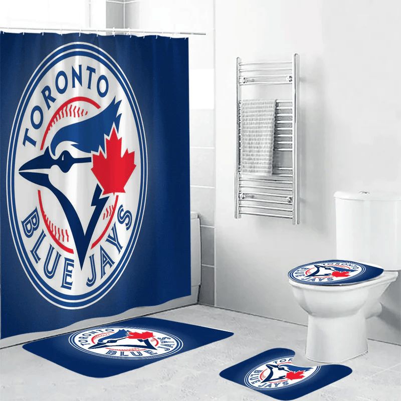 Toronto-Blue-Jays-Russell-Bird-Circle-Blue-Waterproof-Shower-Curtain-Non-Slip-Toilet-Lid-Cover-Bath-Mat-Bathroom-Set-BRS2162 Toronto Blue Jays Russell Bird Circle Blue Waterproof Shower Curtain Non-Slip Toilet Lid Cover Bath Mat Bathroom Set BRS2162