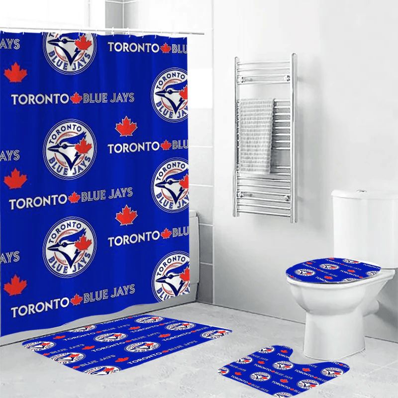 Toronto-Blue-Jays4-Waterproof-Shower-Curtain-Non-Slip-Toilet-Lid-Cover-Bath-Mat-Bathroom-Set-BRS2135 Toronto Blue Jays4 Waterproof Shower Curtain Non-Slip Toilet Lid Cover Bath Mat Bathroom Set BRS2135