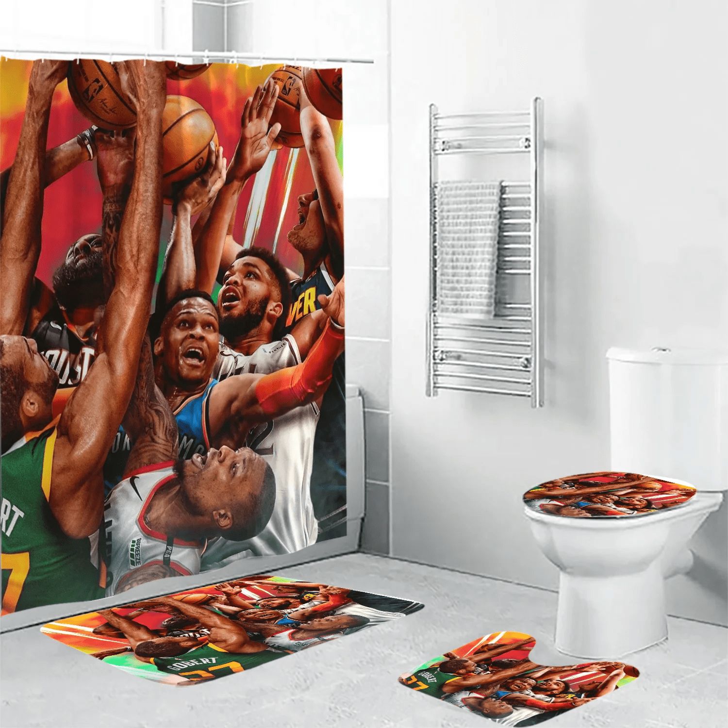 Utah-Jazz-Players-Waterproof-Shower-Curtain-Non-Slip-Toilet-Lid-Cover-Bath-Mat-Bathroom-Set-BRS4719 Utah Jazz Players Waterproof Shower Curtain Non-Slip Toilet Lid Cover Bath Mat Bathroom Set BRS4719